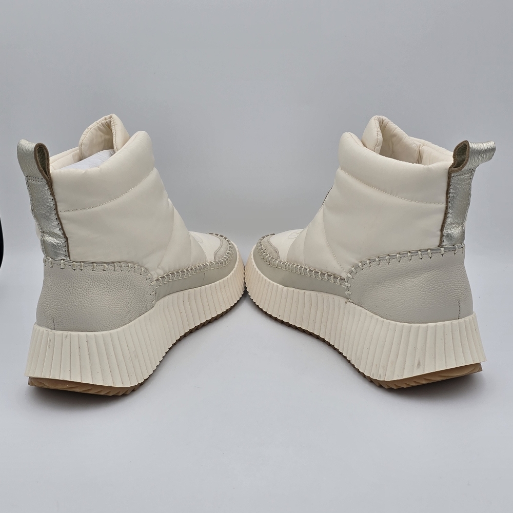 NWOT Dolce Vita Devlin Platform Zip-Up Sneakers, Ivory Nylon, Women's 8.5 - Picture 5 of 14
